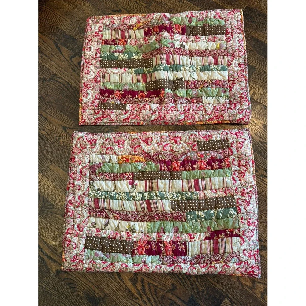 Pottery barn, patchwork quilted pillow, shams, standard size